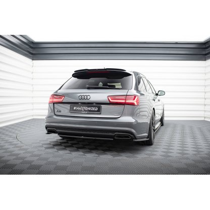 Maxton Design středový spoiler zadního nárazníku pro Audi A6 C7 FL, černý lesklý plast ABS