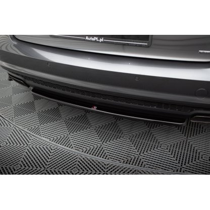 Maxton Design středový spoiler zadního nárazníku pro Audi A6 C7 FL, černý lesklý plast ABS