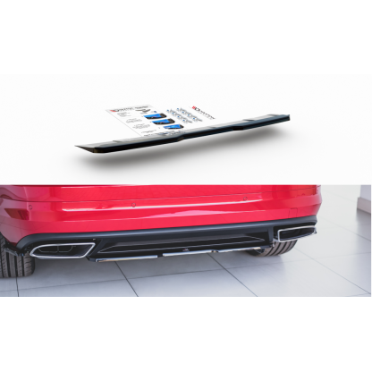 Maxton Design středový spoiler zadního nárazníku pro Škoda Kodiaq RS, černý lesklý plast ABS