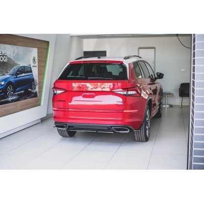 Maxton Design středový spoiler zadního nárazníku pro Škoda Kodiaq RS, černý lesklý plast ABS