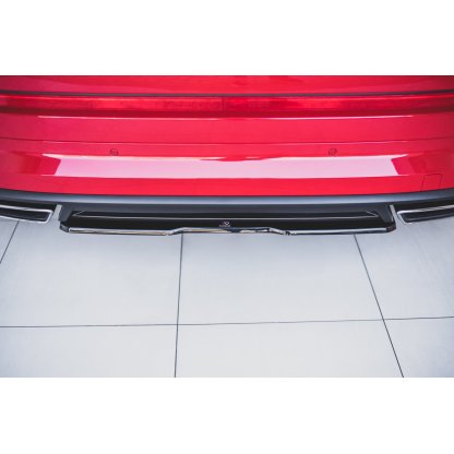 Maxton Design středový spoiler zadního nárazníku pro Škoda Kodiaq RS, černý lesklý plast ABS