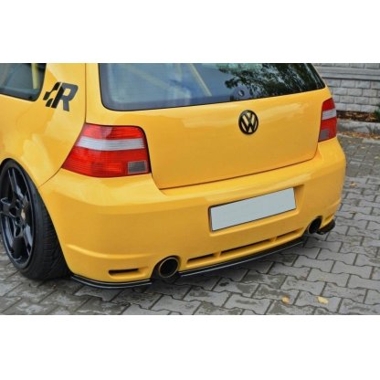 Maxton Design středový spoiler zadního nárazníku pro Volkswagen Golf R Mk4, černý lesklý plast ABS