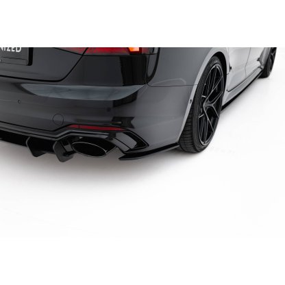 Maxton Design "Street Pro" boční difuzory pod zadní nárazník pro Audi RS5 F5, plast ABS bez povrchové úpravy, Sportback, s černou a červenou linkou