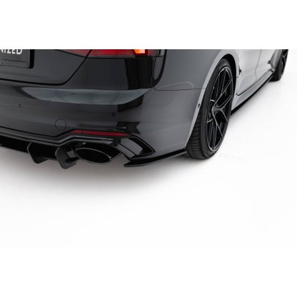Maxton Design "Street Pro" boční difuzory pod zadní nárazník pro Audi RS5 F5, plast ABS bez povrchové úpravy, Sportback, s černou a červenou linkou