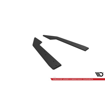 Maxton Design "Street Pro" boční difuzory pod zadní nárazník pro Ford Mustang Mk7 GT, plast ABS bez povrchové úpravy, s černou a červenou linkou