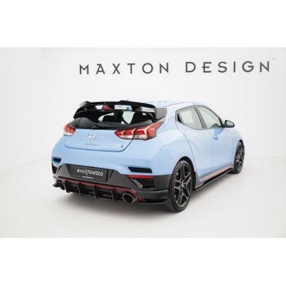 Maxton Design "Street Pro" boční difuzory pod zadní nárazník pro Hyundai Veloster N Mk2, plast ABS bez povrchové úpravy, s černou a červenou linkou