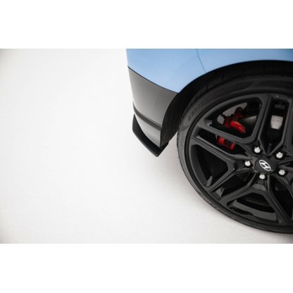 Maxton Design "Street Pro" boční difuzory pod zadní nárazník pro Hyundai Veloster N Mk2, plast ABS bez povrchové úpravy, s černou a červenou linkou