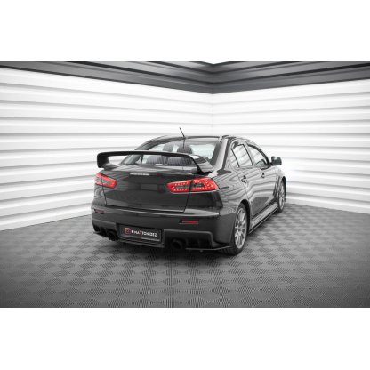 Maxton Design "Street Pro" boční difuzory pod zadní nárazník pro Mitsubishi Lancer Evo Mk10, plast ABS bez povrchové úpravy, s černou a červenou linkou