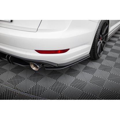 Maxton Design "Street Pro" boční difuzory pod zadní nárazník pro Volkswagen Jetta Mk7 GLI, plast ABS bez povrchové úpravy, s černou a červenou linkou