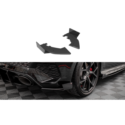 Maxton Design "Street Pro" boční difuzory pod zadní nárazník s křidélky pro Audi RS3 8Y, plast ABS bez povrchové úpravy, Sportback, s červenou linkou