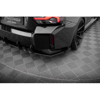 Maxton Design "Street Pro" boční difuzory pod zadní nárazník s křidélky ver.1 pro BMW M2 G87, plast ABS bez povrchové úpravy