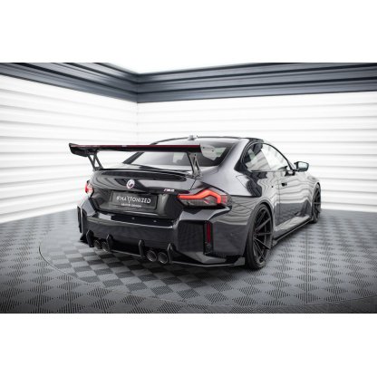 Maxton Design "Street Pro" boční difuzory pod zadní nárazník s křidélky ver.1 pro BMW M2 G87, plast ABS bez povrchové úpravy