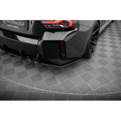Maxton Design "Street Pro" boční difuzory pod zadní nárazník v.1 pro BMW M2 G87, plast ABS bez povrchové úpravy, s červenou linkou