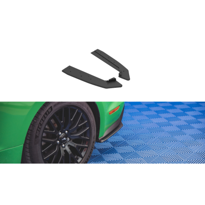 Maxton Design "Street Pro" boční difuzory pod zadní nárazník v.1 pro Ford Mustang MK6 GT Facelift, plast ABS bez povrchové úpravy, s červenou linkou