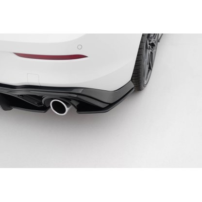 Maxton Design "Street Pro" boční difuzory pod zadní nárazník v.1 pro Volkswagen Golf GTI Mk8, Mk8 Facelift, plast ABS bez povrchové úpravy, s černou a červenou linkou