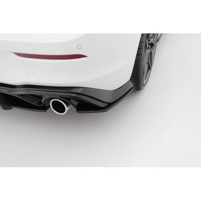 Maxton Design "Street Pro" boční difuzory pod zadní nárazník v.1 pro Volkswagen Golf GTI Mk8, Mk8 Facelift, plast ABS bez povrchové úpravy, s černou a červenou linkou