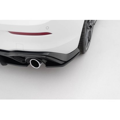 Maxton Design "Street Pro" boční difuzory pod zadní nárazník v.1 pro Volkswagen Golf GTI Mk8, Mk8 Facelift, plast ABS bez povrchové úpravy, s černou a červenou linkou