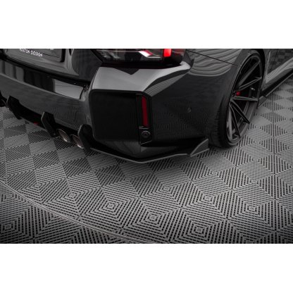 Maxton Design "Street Pro" boční difuzory pod zadní nárazník v.2 pro BMW M2 G87, plast ABS bez povrchové úpravy, s červenou linkou