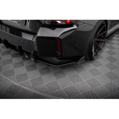 Maxton Design "Street Pro" boční difuzory pod zadní nárazník v.2 pro BMW M2 G87, plast ABS bez povrchové úpravy, s červenou linkou