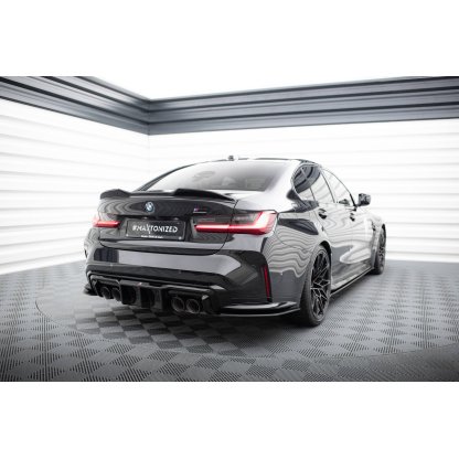 Maxton Design "Street Pro" boční difuzory pod zadní nárazník v.2 pro BMW M3 G80, plast ABS bez povrchové úpravy, s černou linkou