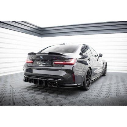 Maxton Design "Street Pro" boční difuzory pod zadní nárazník v.2 pro BMW M3 G80, plast ABS bez povrchové úpravy, s černou linkou