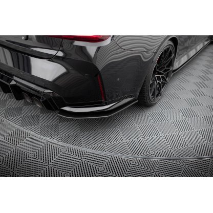 Maxton Design "Street Pro" boční difuzory pod zadní nárazník v.2 pro BMW M3 G80, plast ABS bez povrchové úpravy, s červenou linkou