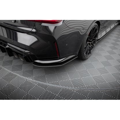 Maxton Design "Street Pro" boční difuzory pod zadní nárazník v.2 pro BMW M3 G80, plast ABS bez povrchové úpravy, s červenou linkou