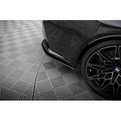 Maxton Design "Street Pro" boční difuzory pod zadní nárazník v.2 pro BMW M3 G80, plast ABS bez povrchové úpravy, s červenou linkou