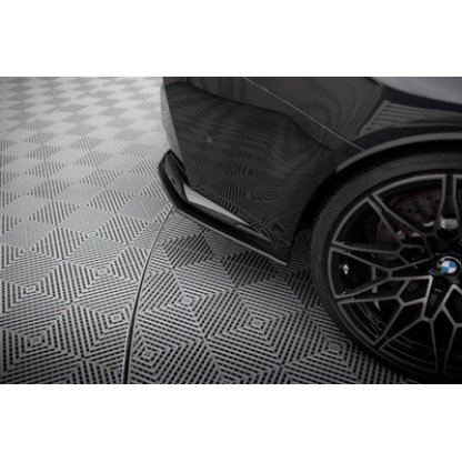 Maxton Design "Street Pro" boční difuzory pod zadní nárazník v.2 pro BMW M3 G80, plast ABS bez povrchové úpravy, s červenou linkou