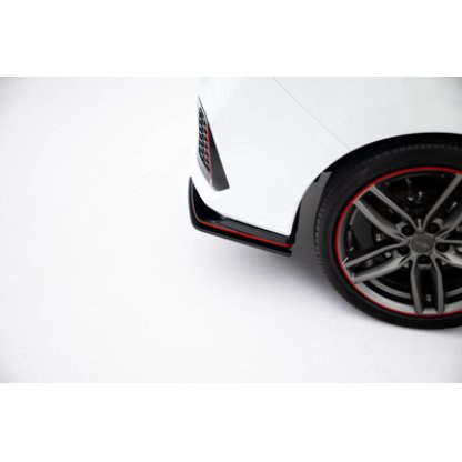 Maxton Design "Street Pro" boční difuzory pod zadní nárazník v.2 pro Honda Civic Mk10 Sport, plast ABS bez povrchové úpravy, s červenou linkou