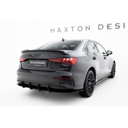 Maxton Design "Street Pro" difuzor zadního nárazníku pro Audi A3 8Y, plast ABS bez povrchové úpravy, Sedan, s červenou linkou