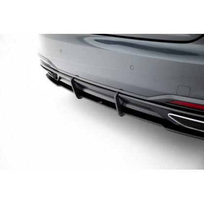 Maxton Design "Street Pro" difuzor zadního nárazníku pro Audi A5 F5 Facelift, plast ABS bez povrchové úpravy, Coupe/Sportback, s černou a červenou linkou