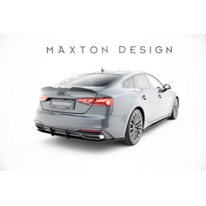 Maxton Design "Street Pro" difuzor zadního nárazníku pro Audi A5 F5 Facelift, plast ABS bez povrchové úpravy, Coupe/Sportback, s černou a červenou linkou