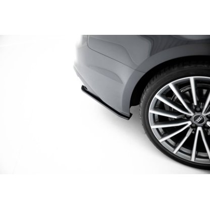 Maxton Design "Street Pro" difuzor zadního nárazníku pro Audi A5 F5 Facelift, plast ABS bez povrchové úpravy, Coupe/Sportback, s černou a červenou linkou