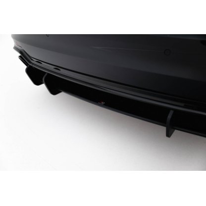 Maxton Design "Street Pro" difuzor zadního nárazníku pro Audi RS5 F5, plast ABS bez povrchové úpravy, Coupe / Sportback, s černou a červenou linkou