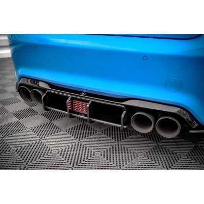 Maxton Design "Street Pro" difuzor zadního nárazníku pro BMW M2 F87, plast ABS bez povrchové úpravy, s červenou linkou