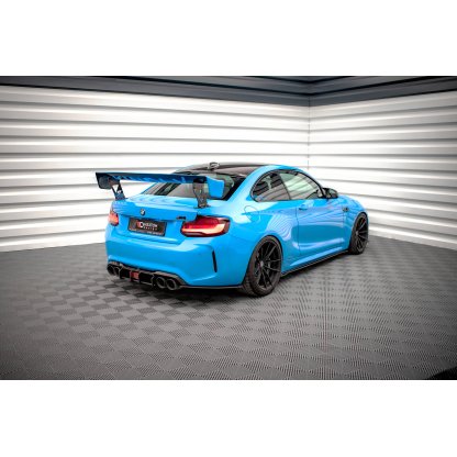 Maxton Design "Street Pro" difuzor zadního nárazníku pro BMW M2 F87, plast ABS bez povrchové úpravy, s červenou linkou