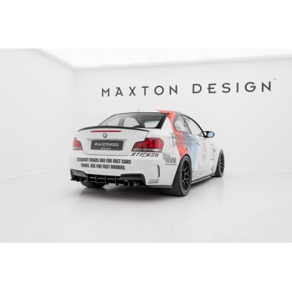 Maxton Design "Street Pro" difuzor zadního nárazníku pro BMW řada 1 E82, plast ABS bez povrchové úpravy, M Coupe, s černou a červenou linkou