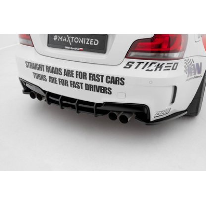 Maxton Design "Street Pro" difuzor zadního nárazníku pro BMW řada 1 E82, plast ABS bez povrchové úpravy, M Coupe, s černou a červenou linkou