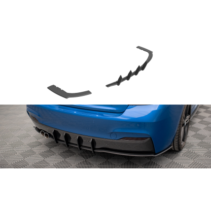 Maxton Design "Street Pro" difuzor zadního nárazníku pro BMW řada 2 F22, plast ABS bez povrchové úpravy, s červenou linkou, M-pack