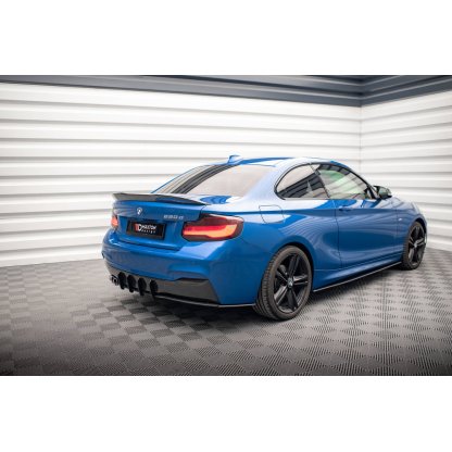 Maxton Design "Street Pro" difuzor zadního nárazníku pro BMW řada 2 F22, plast ABS bez povrchové úpravy, s červenou linkou, M-pack