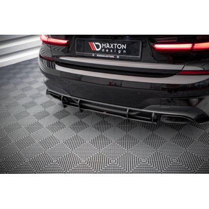 Maxton Design "Street Pro" difuzor zadního nárazníku pro BMW řada 3 G20 M-Pack, G21 M-Pack, plast ABS bez povrchové úpravy, M340, s červenou linkou