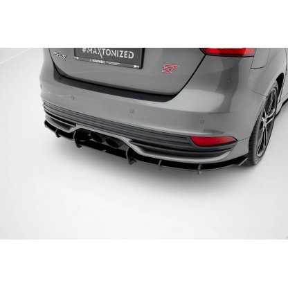 Maxton Design "Street Pro" difuzor zadního nárazníku pro Ford Focus ST Mk3 Facelift, plast ABS bez povrchové úpravy