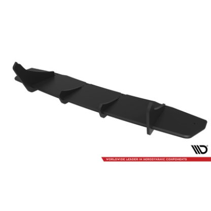 Maxton Design "Street Pro" difuzor zadního nárazníku pro Ford Mustang Mk7 GT, plast ABS bez povrchové úpravy, s černou a červenou linkou