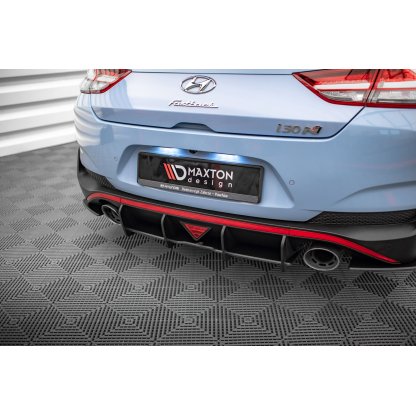 Maxton Design "Street Pro" difuzor zadního nárazníku pro Hyundai i30 N Mk3, plast ABS bez povrchové úpravy, Fastback