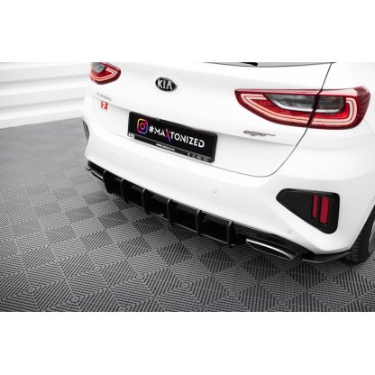Maxton Design "Street Pro" difuzor zadního nárazníku pro Kia Cee'd Mk 3/ProCeed GT, plast ABS bez povrchové úpravy, s černou a červenou linkou
