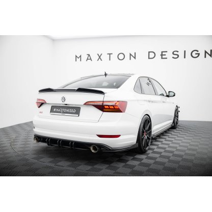 Maxton Design "Street Pro" difuzor zadního nárazníku pro Volkswagen Jetta Mk7 GLI, plast ABS bez povrchové úpravy, s černou a červenou linkou