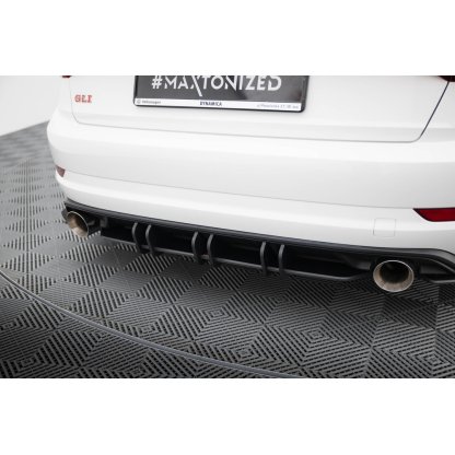 Maxton Design "Street Pro" difuzor zadního nárazníku pro Volkswagen Jetta Mk7 GLI, plast ABS bez povrchové úpravy, s černou a červenou linkou