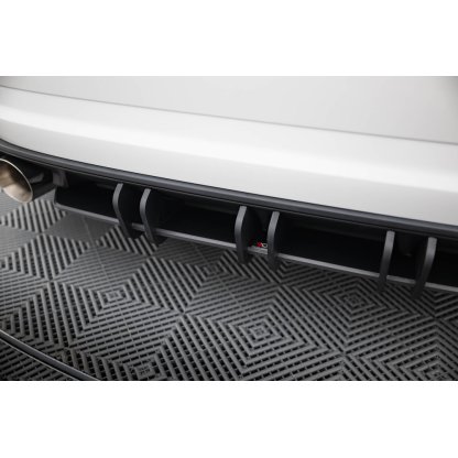 Maxton Design "Street Pro" difuzor zadního nárazníku pro Volkswagen Jetta Mk7 GLI, plast ABS bez povrchové úpravy, s černou a červenou linkou