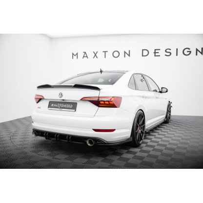 Maxton Design "Street Pro" difuzor zadního nárazníku pro Volkswagen Jetta Mk7 GLI, plast ABS bez povrchové úpravy, s černou linkou